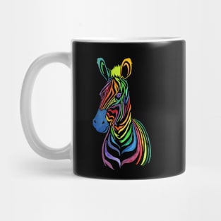 Rainbow Zebra in Bold Watercolors Mug